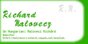 richard malovecz business card