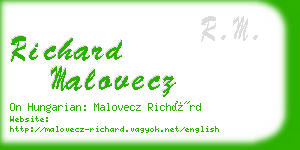 richard malovecz business card